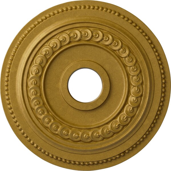 Ekena Millwork Oldham Ceiling Medallion (Fits Canopies up to 8 5/8"), 18"OD x 3 3/8"ID x 7/8"P, Pharaohs Gold CM18OL1PGS - main